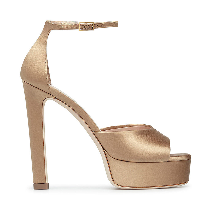 Luxury elegant fashion ankle strap peep toe high heel platform women sandals sho