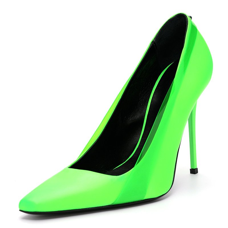 2023 New trend elegant vitality green thin high heels pointed toe women pumps