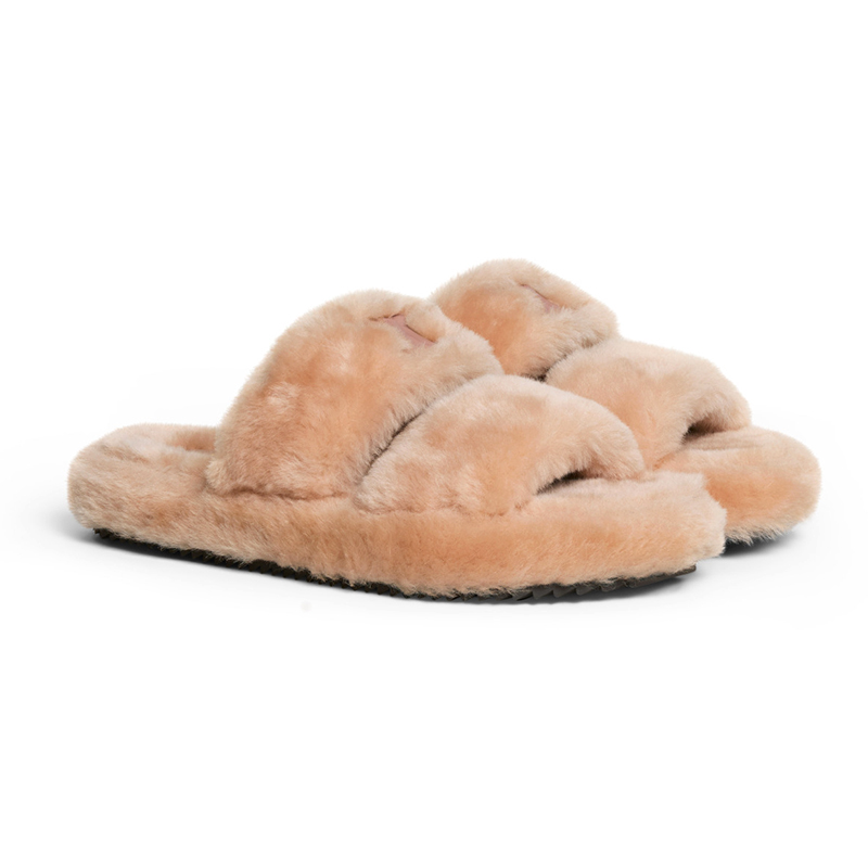 Winter comfortable house fox fluffy plush fur thick sold women salippers shoes